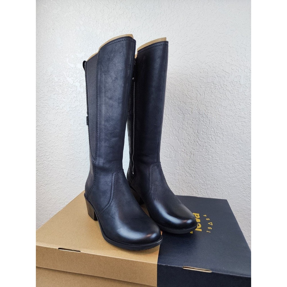 Teva Black Tall Knee Boots with Block Heel